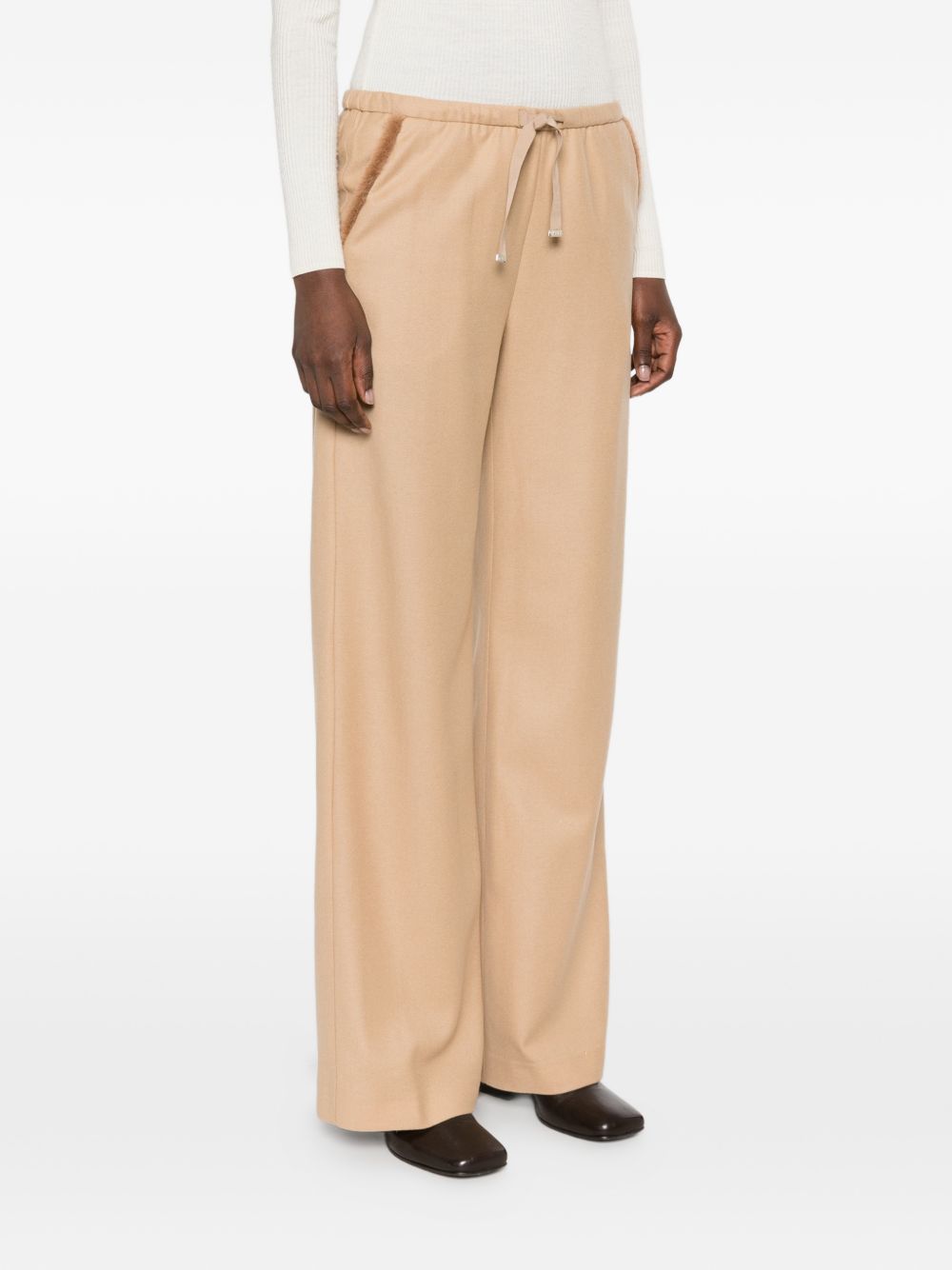 HERNO Wide-Leg Trousers — Camel, view 3