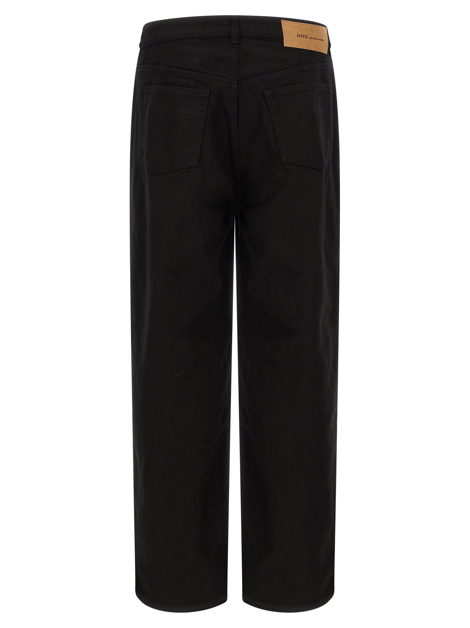 Ami Paris Wide-Leg Denim Jeans — Black, view 2