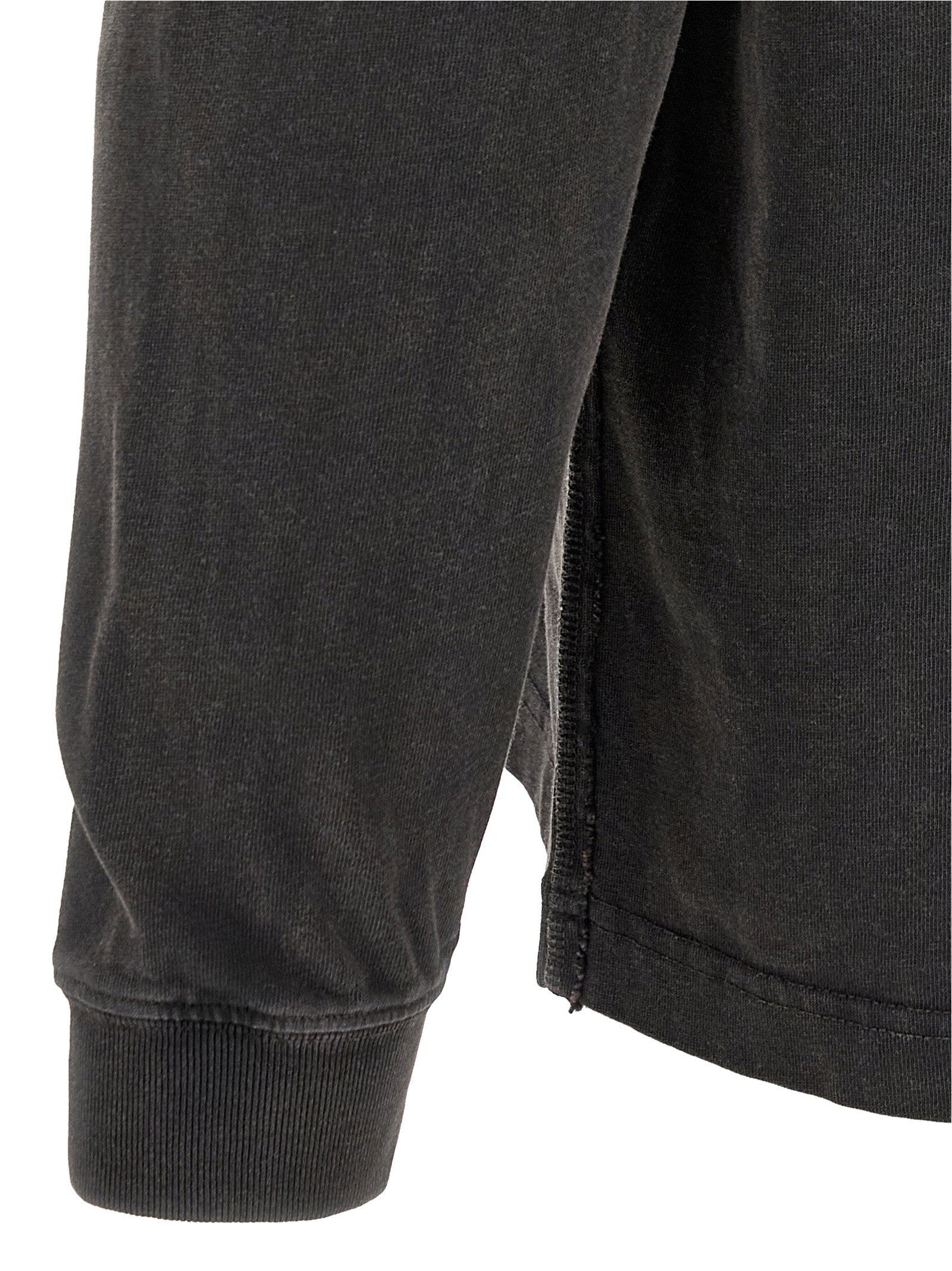 Maison Kitsuné Circle Stamp Graphic Long-Sleeve T-Shirt — Black, view 4
