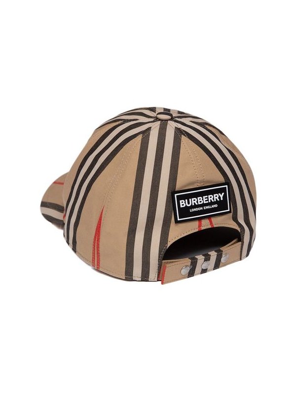 Burberry 81224001 Icon Stripe Cotton Baseball Cap — Beige, view 3