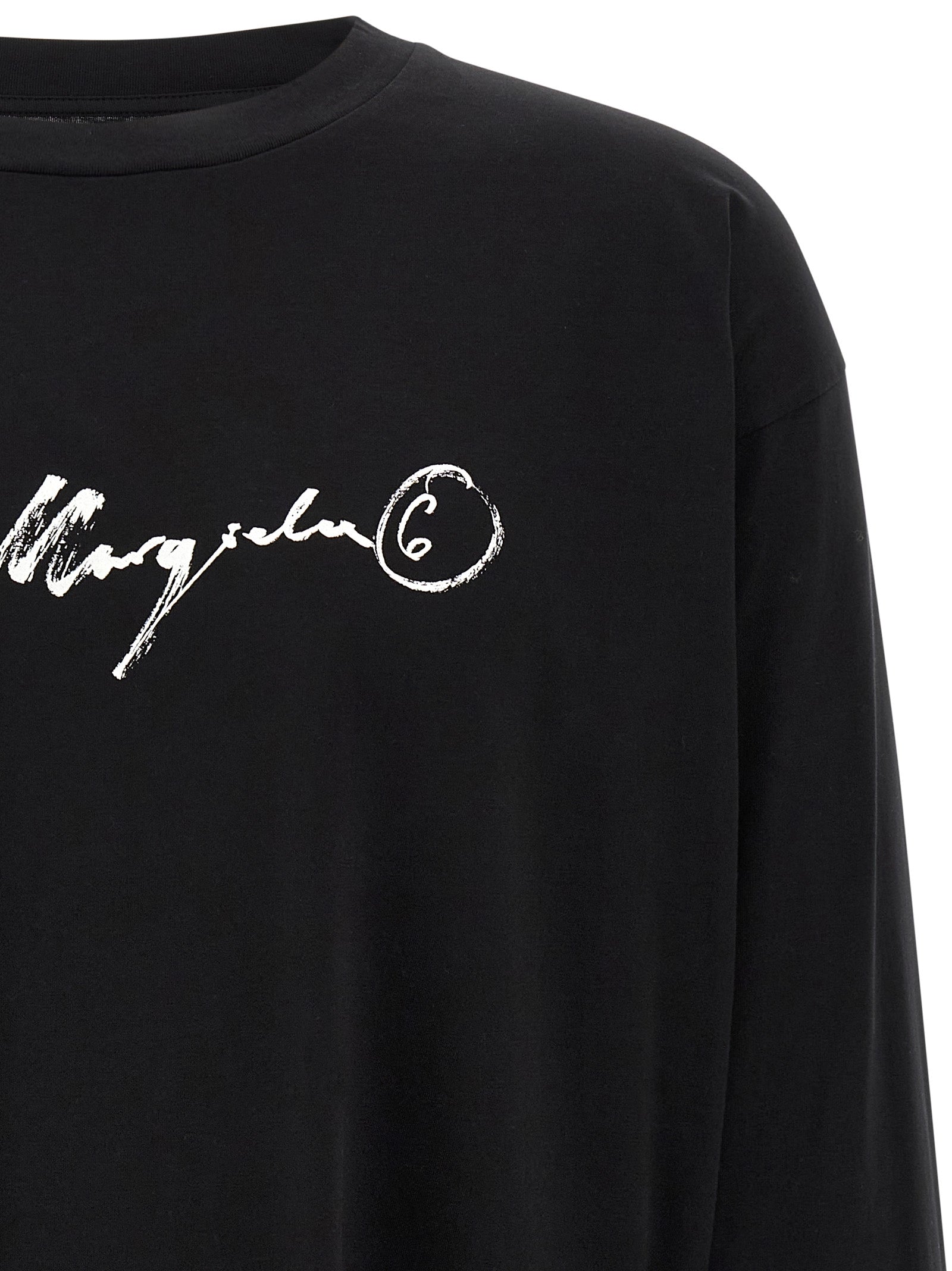 MM6 Maison Margiela Long Sleeve T-Shirt — Black, view 3