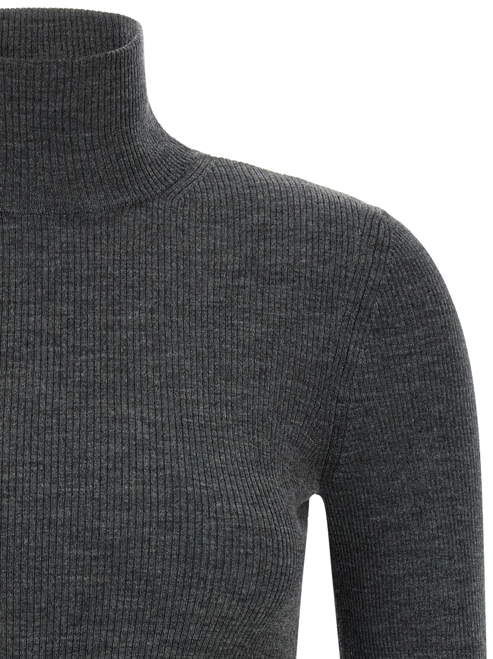 Max Mara Cavallo Turtleneck Sweater — Gray, view 3