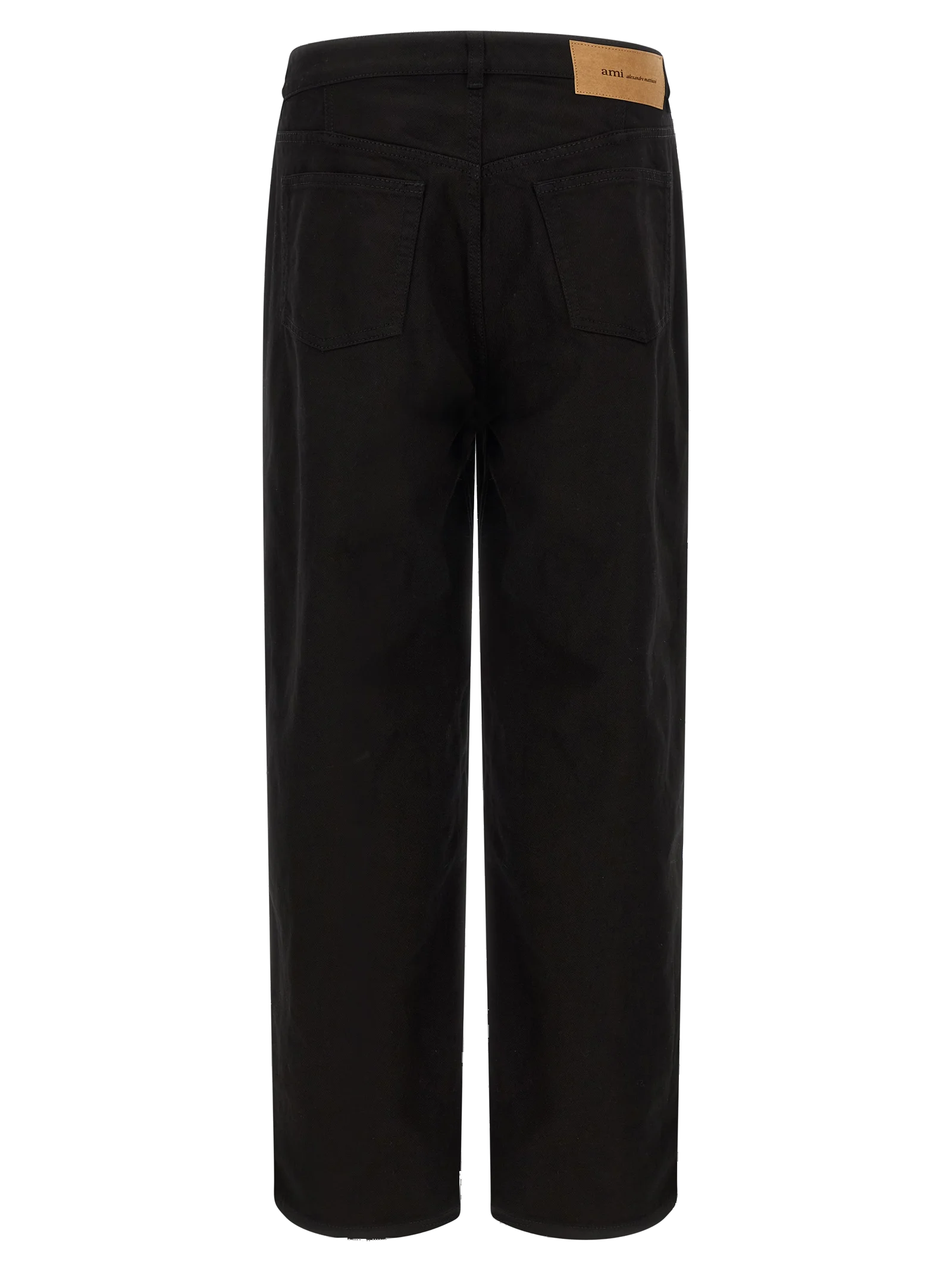 AMI Paris Relaxed Fit Cotton Jeans — Black, view 2