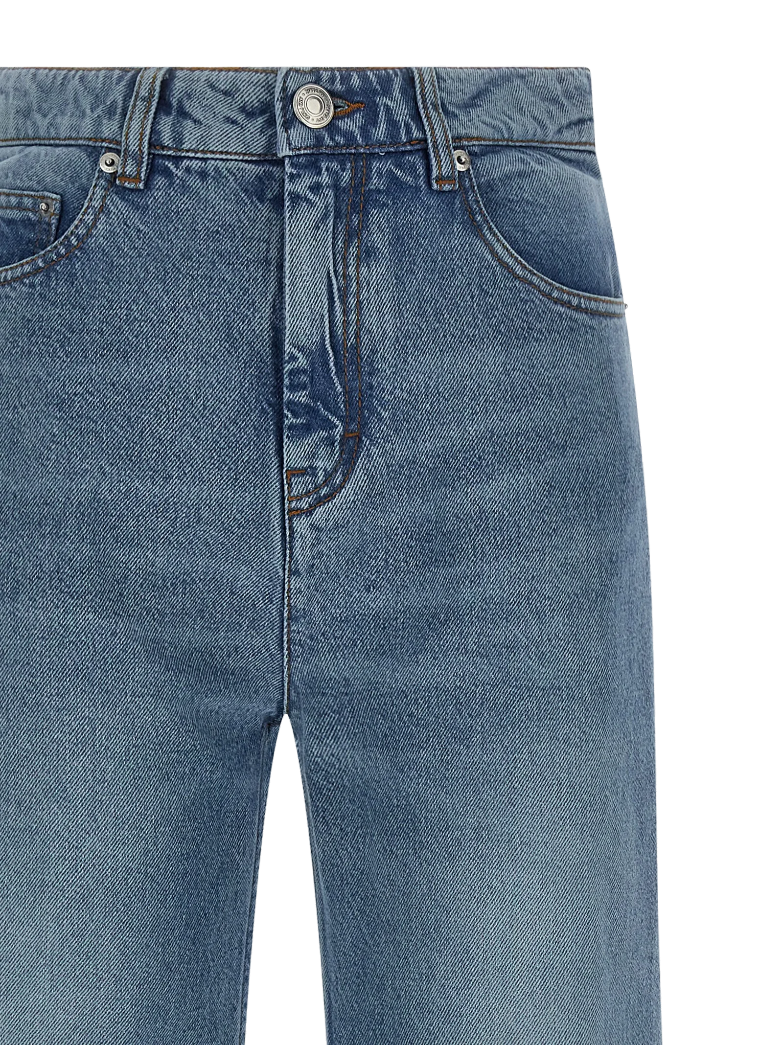 AMI Paris Stonewashed Flared Jeans — Blue, view 3