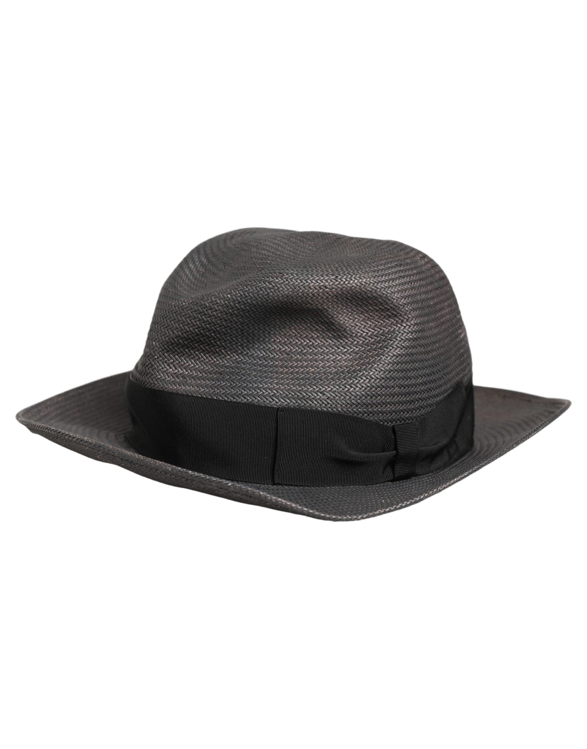 Dolce & Gabbana HAT10101 Paper Woven Fedora — Gray, view 4
