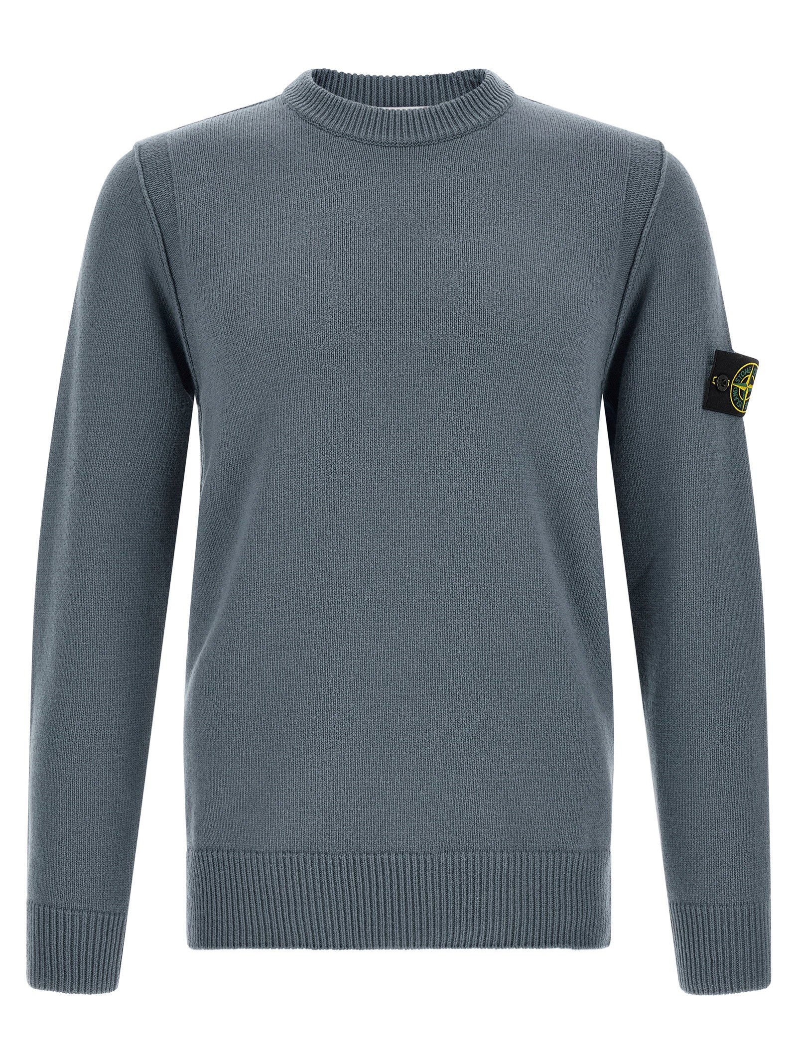 Stone Island Wool Crew Neck Sweater — Steel Blue by Stone Island