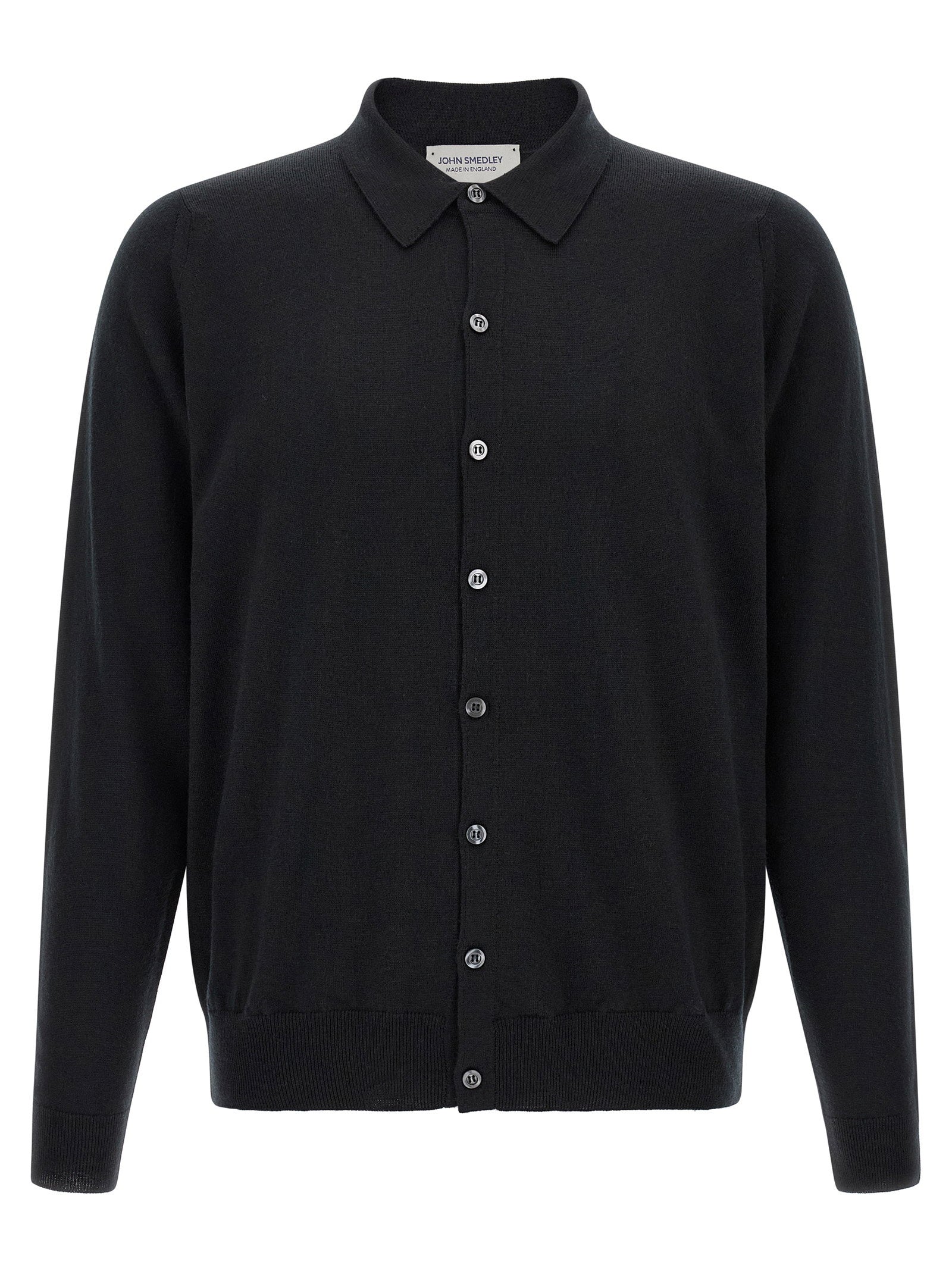 John Smedley Tibor Shirt — Black - L by John Smedley