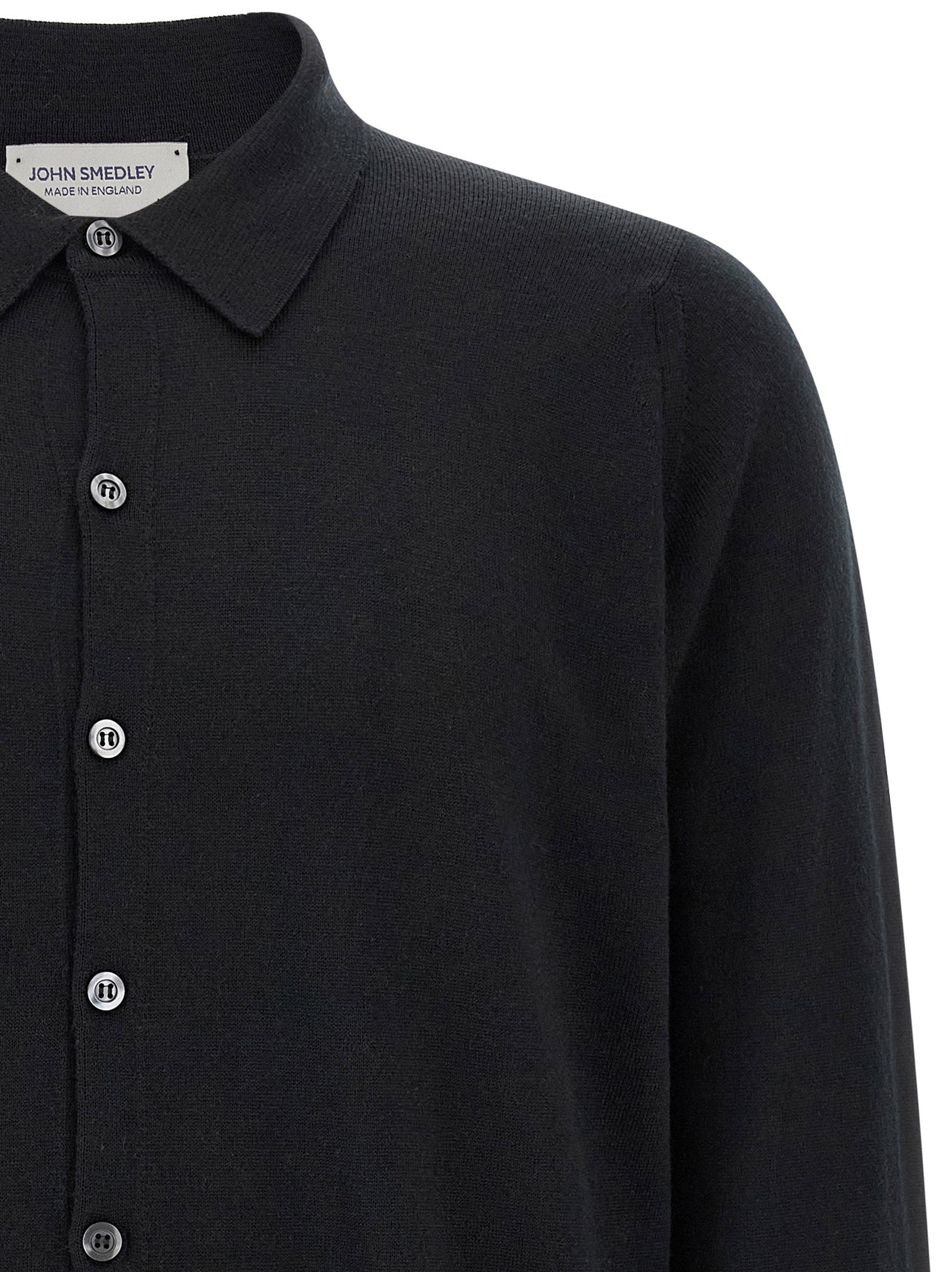 John Smedley Tibor Shirt — Black - L, view 3