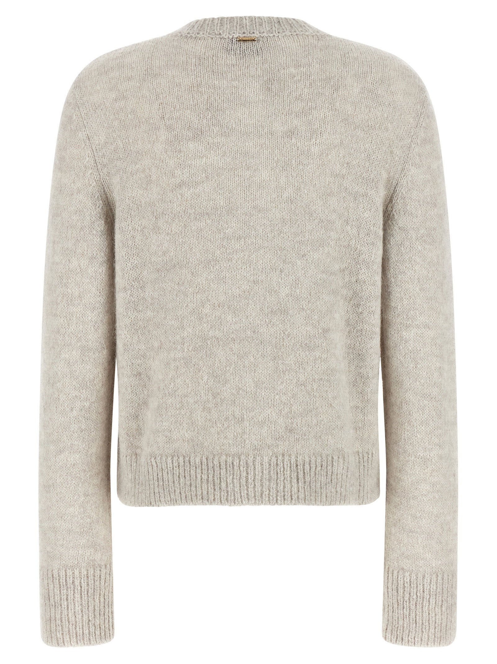 Twin Set Jacquard Diamond Cardigan — Gray, view 2