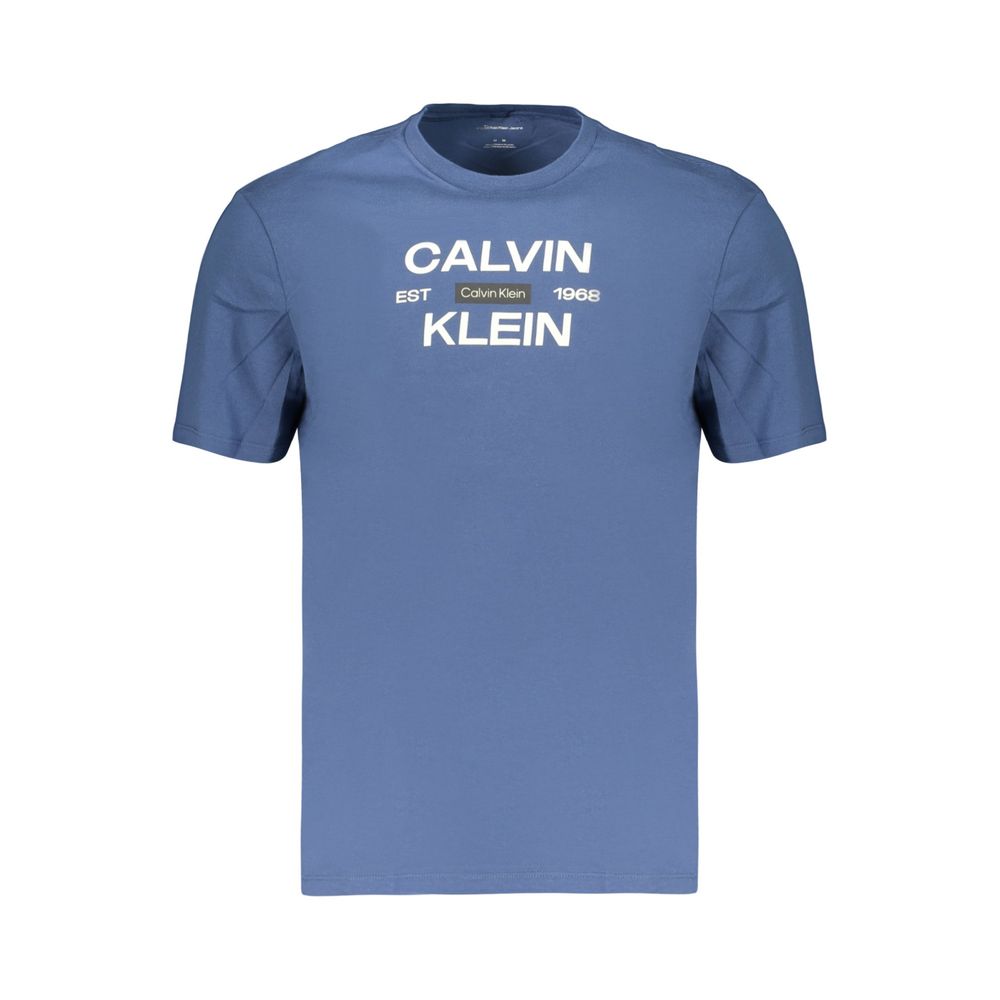 Calvin Klein Logo-Embossed Cotton T-Shirt — Blue by Calvin Klein