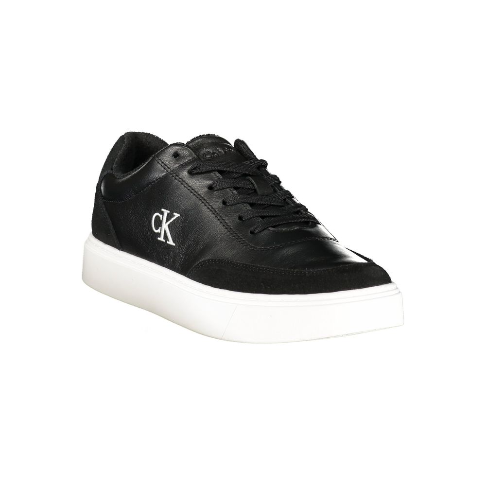 Calvin Klein Leather and Polyurethane Sneaker — Black, view 2