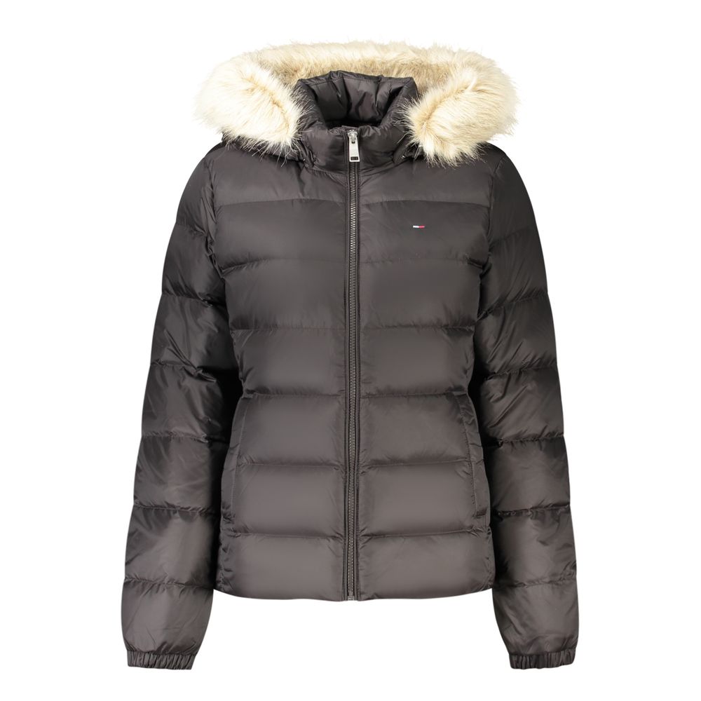 Tommy Hilfiger Removable Fur-Trimmed Hood Down Jacket — Black by Tommy Hilfiger