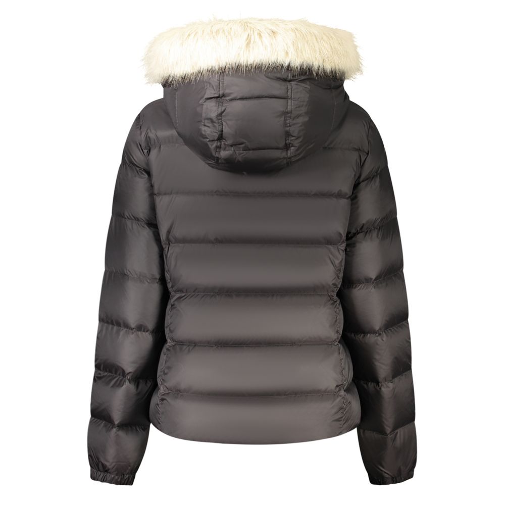 Tommy Hilfiger Removable Fur-Trimmed Hood Down Jacket — Black, view 2