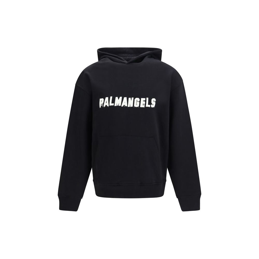 Palm Angels Logo-Print Cotton Hoodie — Black by Palm Angels