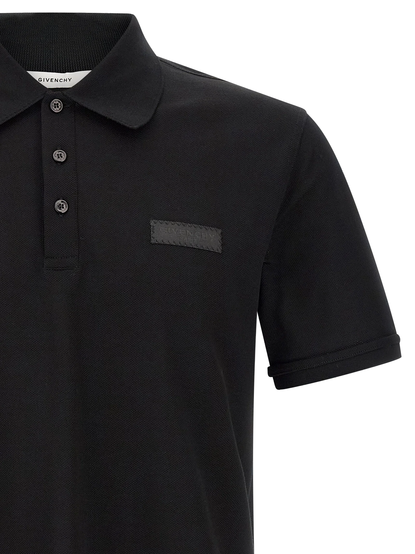 Givenchy Piqué Cotton Polo Shirt — Black, view 3