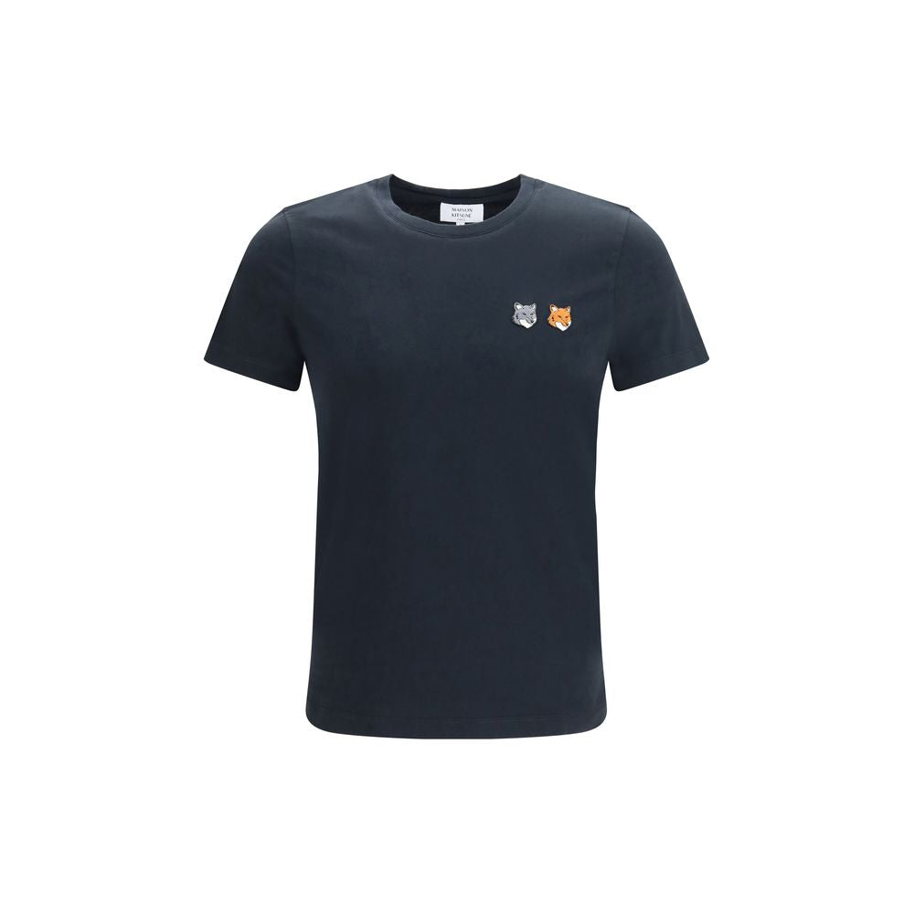 Maison Kitsuné Double Fox Head Embroidered T-Shirt — Black by Maison Kitsune