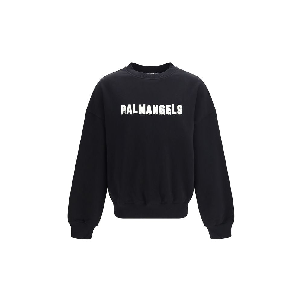 Palm Angels Logo-Printed Cotton Sweatshirt — Black by Palm Angels