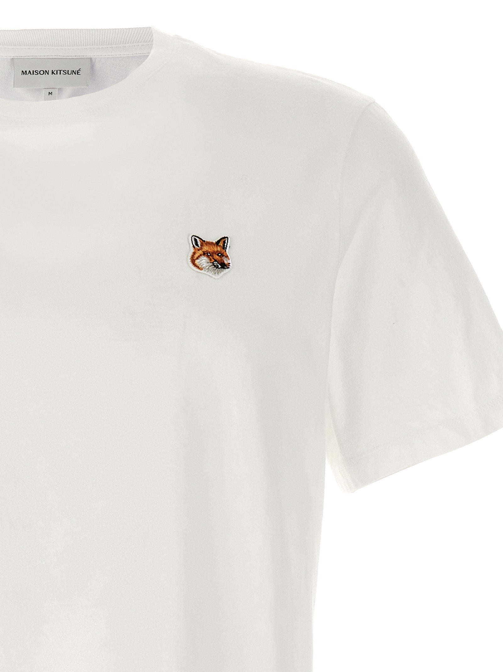 Maison Kitsuné Fox Head Patch Cotton T-shirt — White, view 3