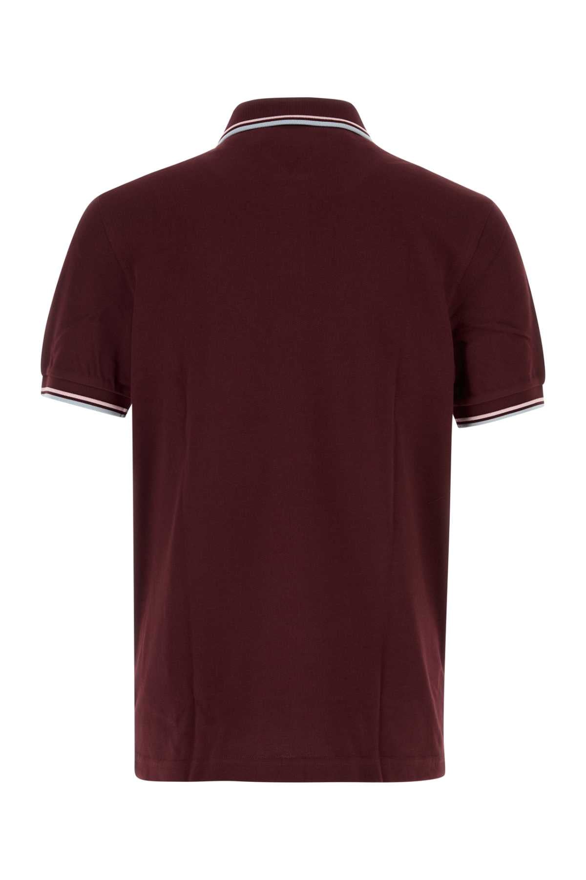 Fred Perry Twin Polo Shirt — Burgundy, view 2