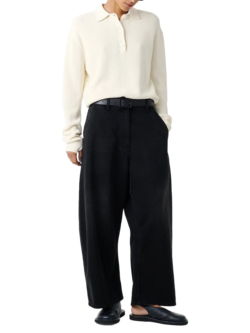 Studio Nicholson Chalco Joggers — Black, view 4