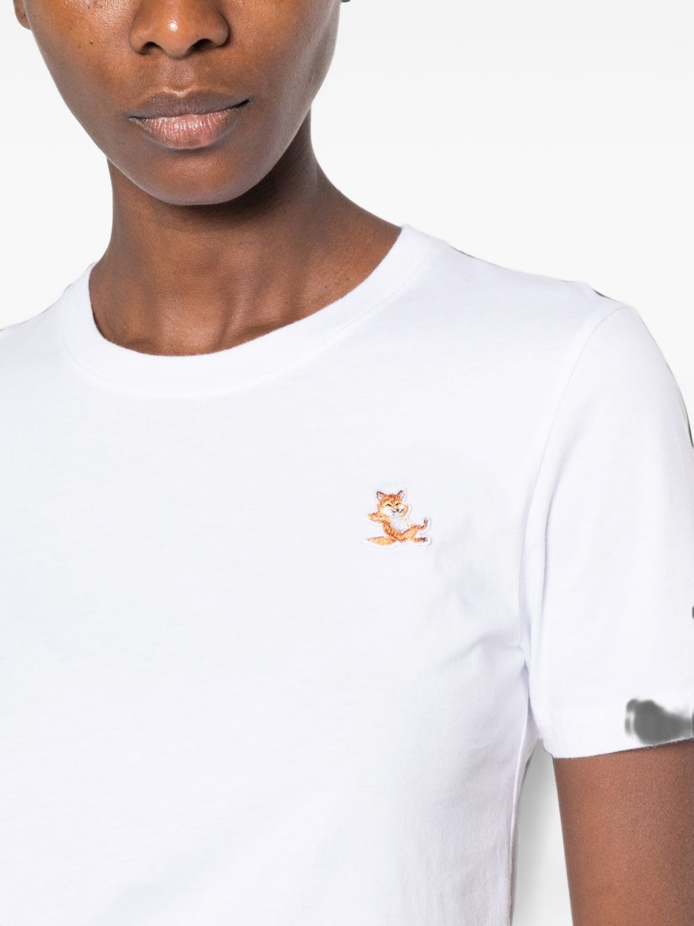 Maison Kitsuné Embroidered Relaxed Fox T-Shirt — White, view 2
