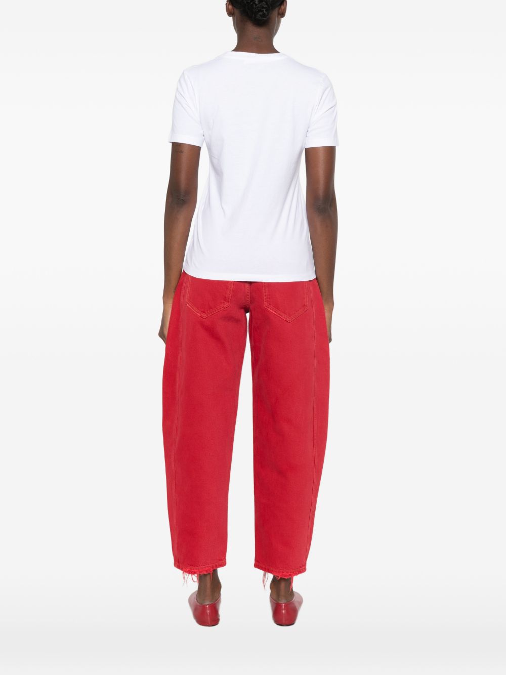 Maison Kitsuné Embroidered Relaxed Fox T-Shirt — White, view 3