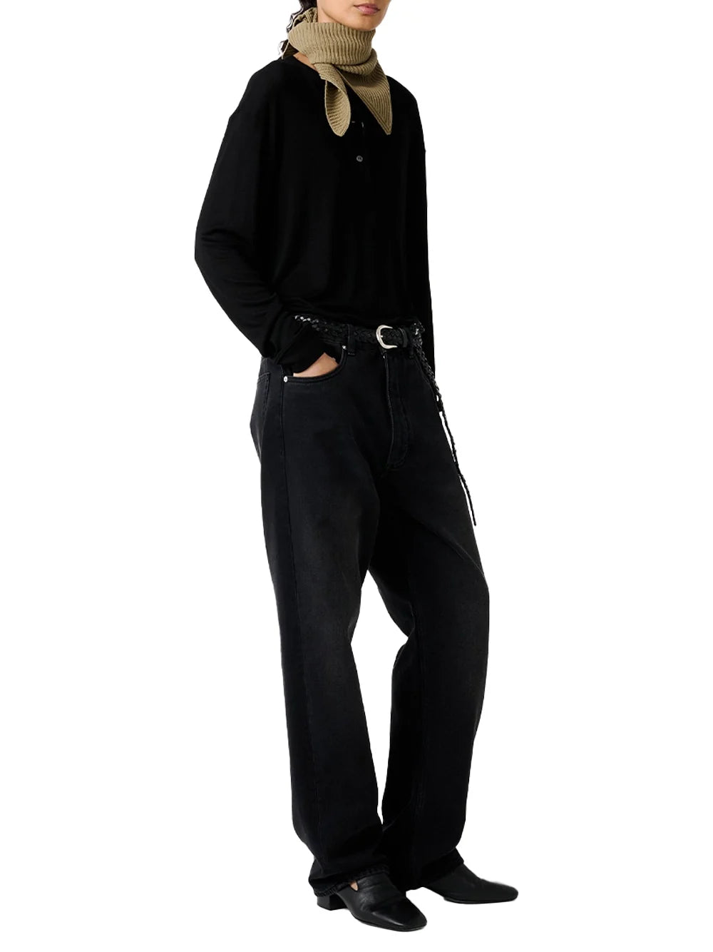Studio Nicholson Ribbed Lyocell Jersey Sweatshirt, view 2