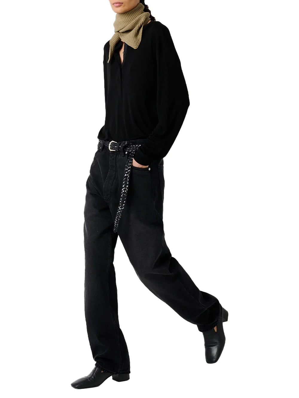 Studio Nicholson Ribbed Lyocell Jersey Sweatshirt, view 3