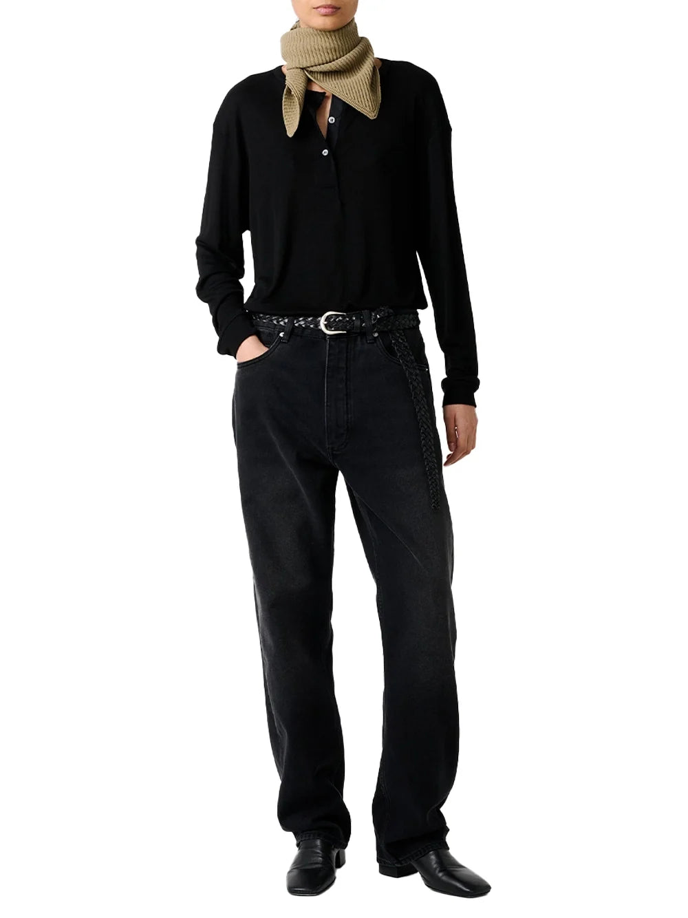 Studio Nicholson Ribbed Lyocell Jersey Sweatshirt, view 4