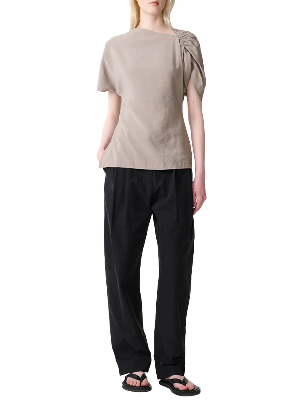 Studio Nicholson Carpi Blouse — Taupe, view 2