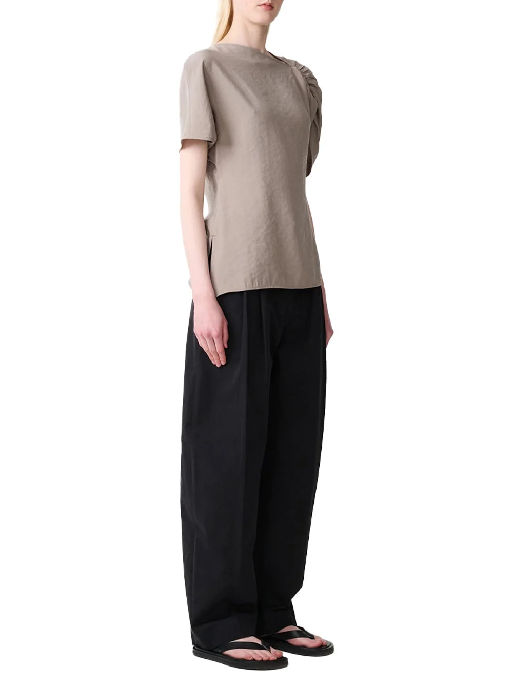 Studio Nicholson Carpi Blouse — Taupe, view 3