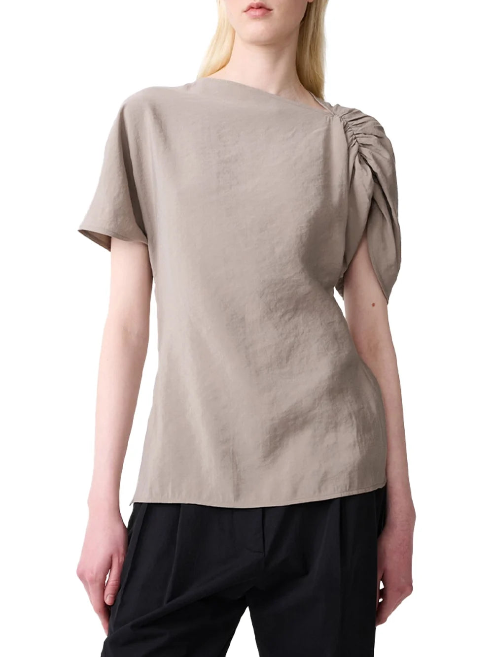 Studio Nicholson Carpi Blouse — Taupe, view 4