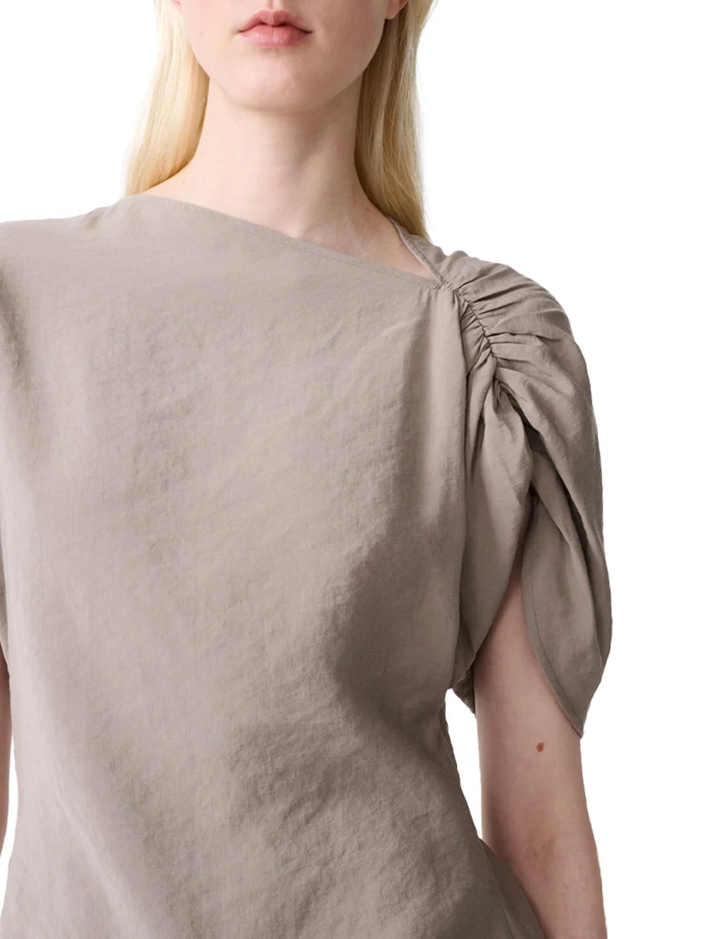 Studio Nicholson Carpi Blouse — Taupe, view 5
