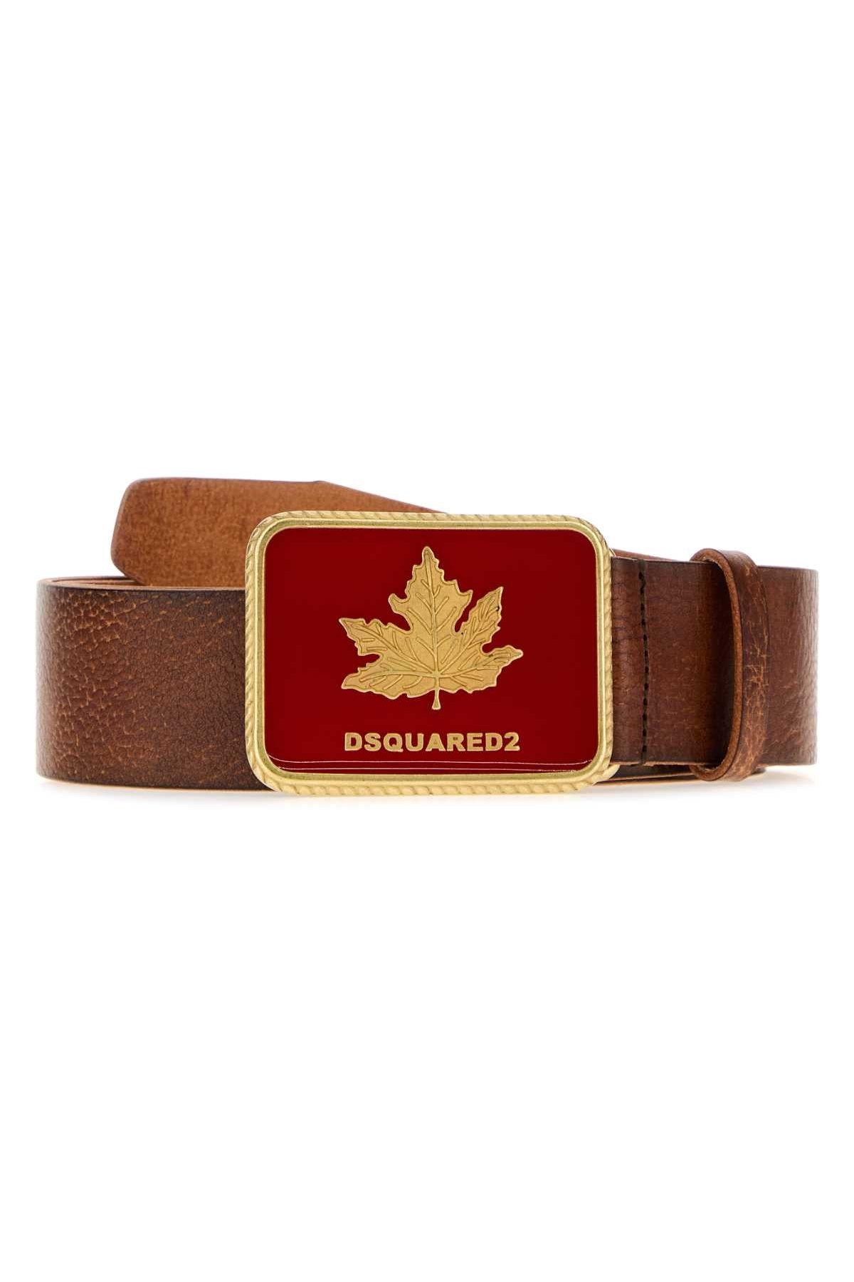 Dsquared2 Canadian Heritage Buckle Belt — Brown by Dsquared2