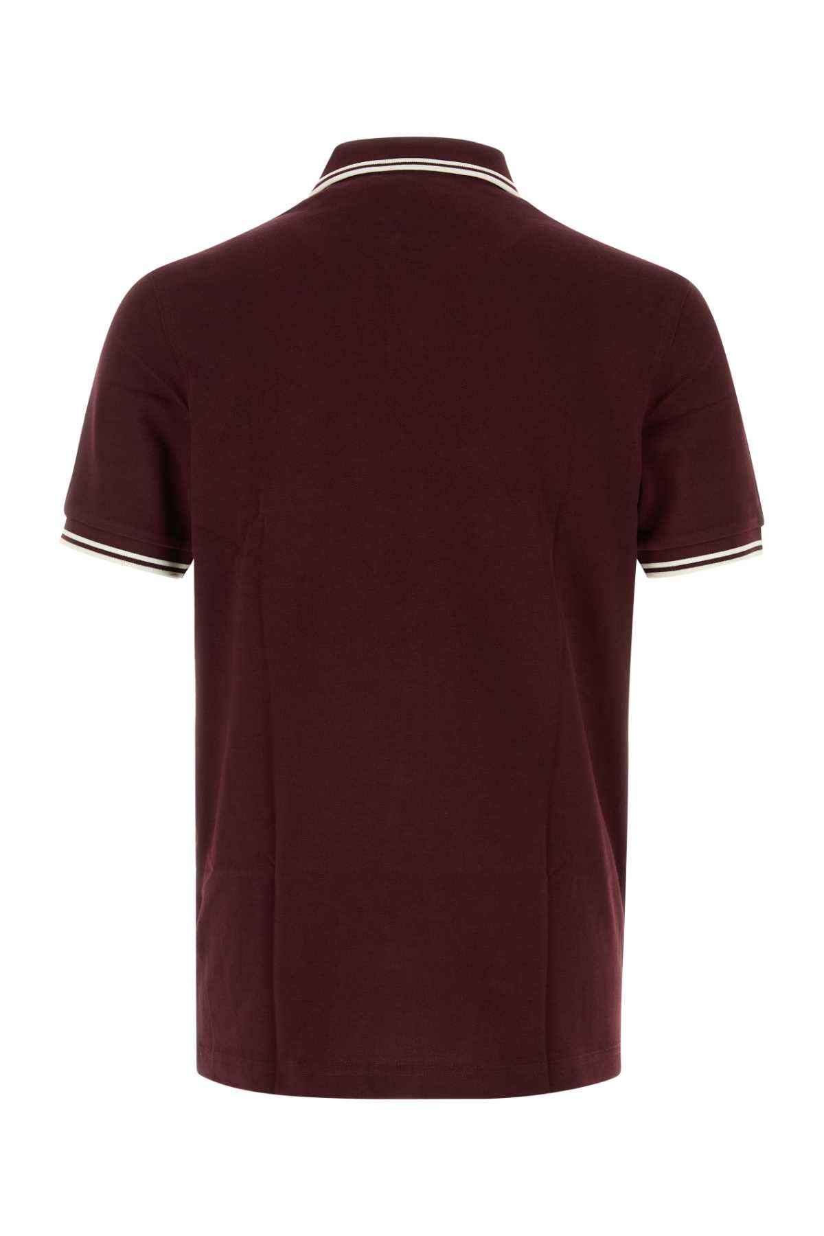 Fred Perry Twin Tipped Polo Shirt — Burgundy, view 2