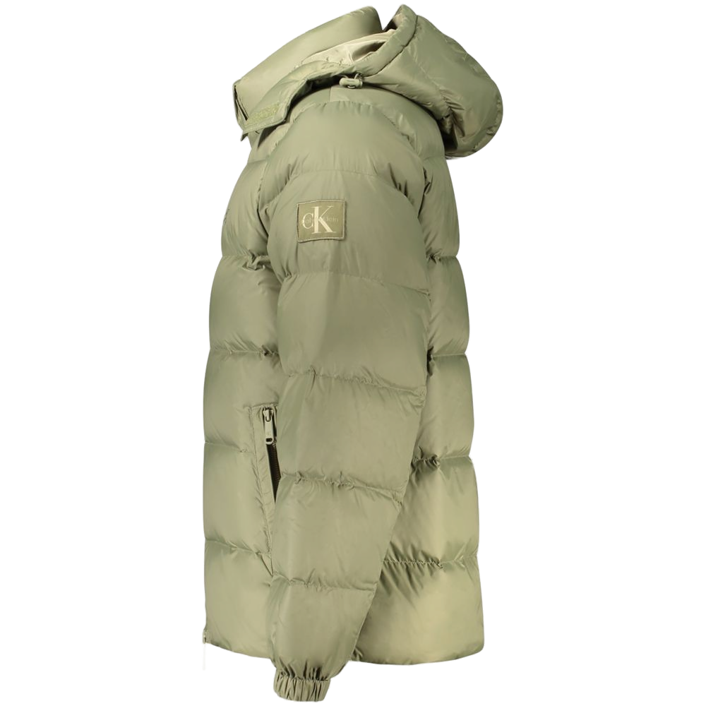 Calvin Klein Nylon with Removable Hood Down Jacket — Green, view 3