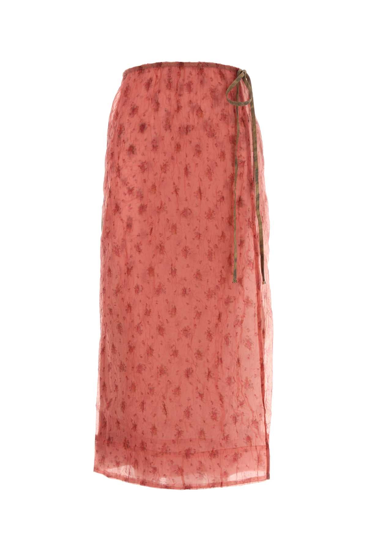 Ganni Shibori Organza Skirt — Pink by Ganni