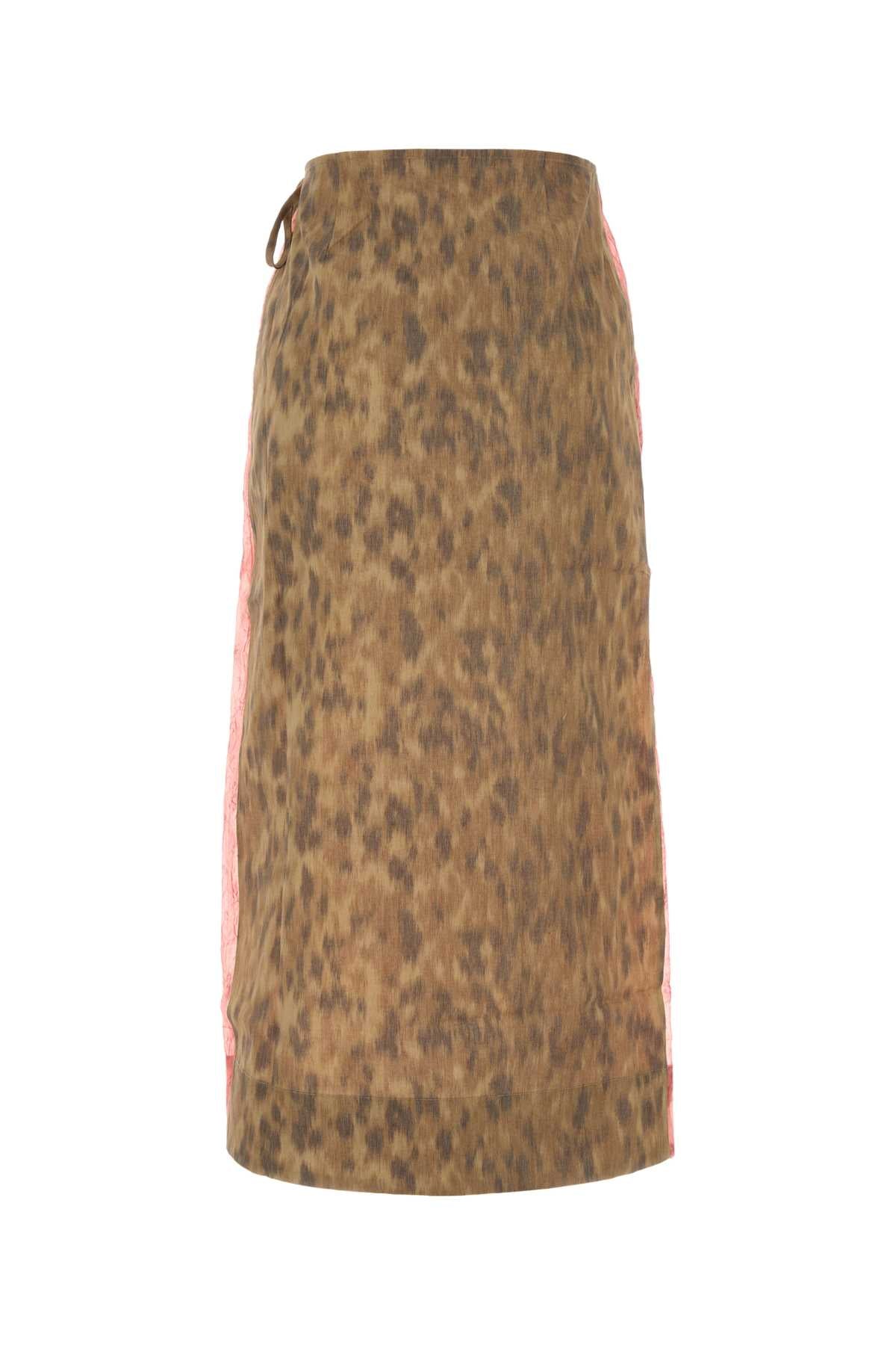 Ganni Shibori Organza Skirt — Pink, view 2