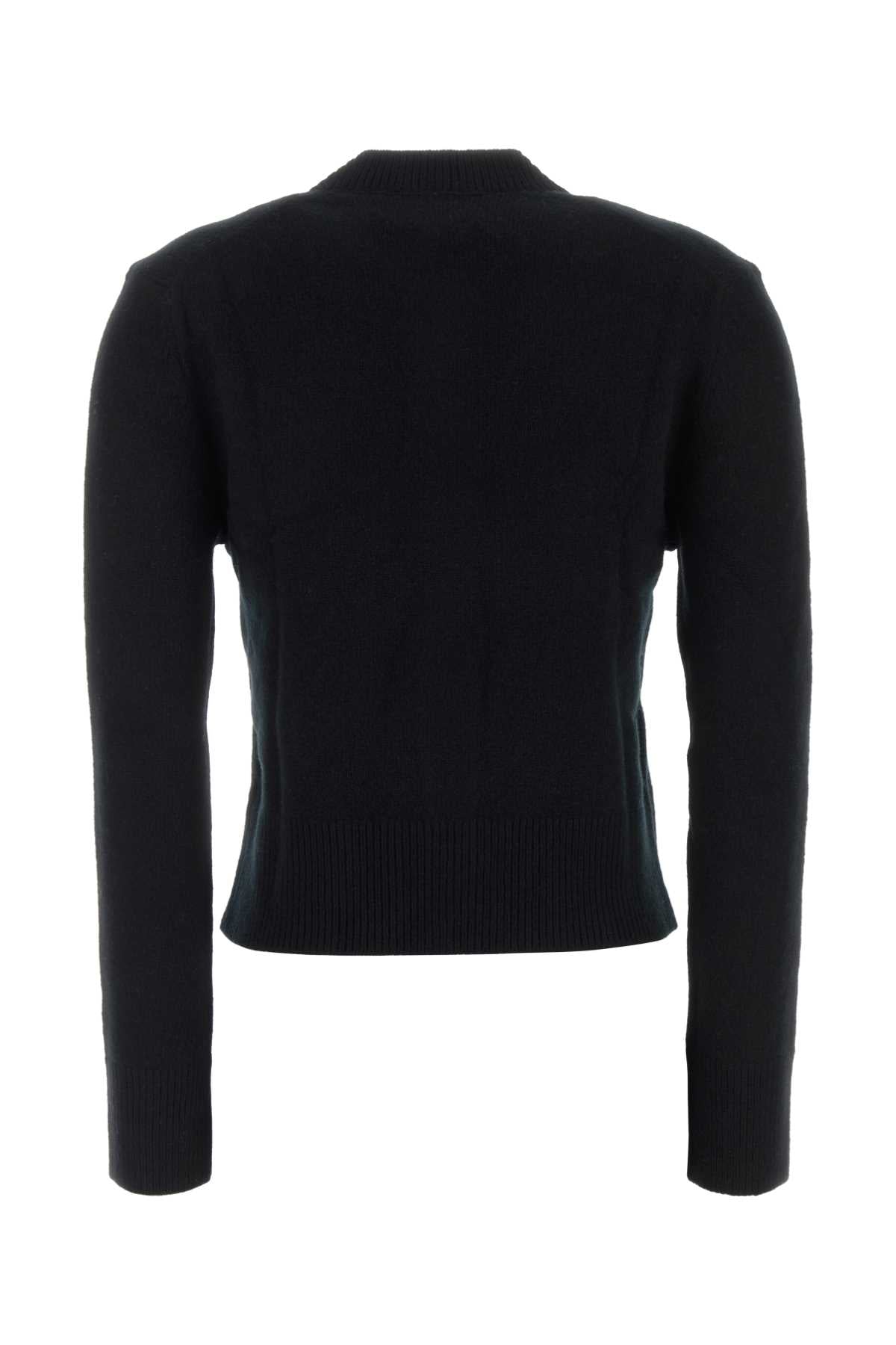 Maison Kitsune Lambswool Cardigan — Black, view 2