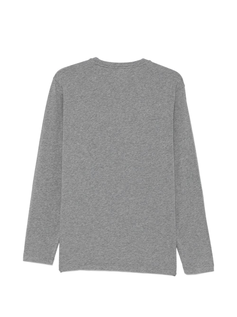 Emporio Armani Logo-Embroidered Long-Sleeve T-Shirt — Gray, view 2