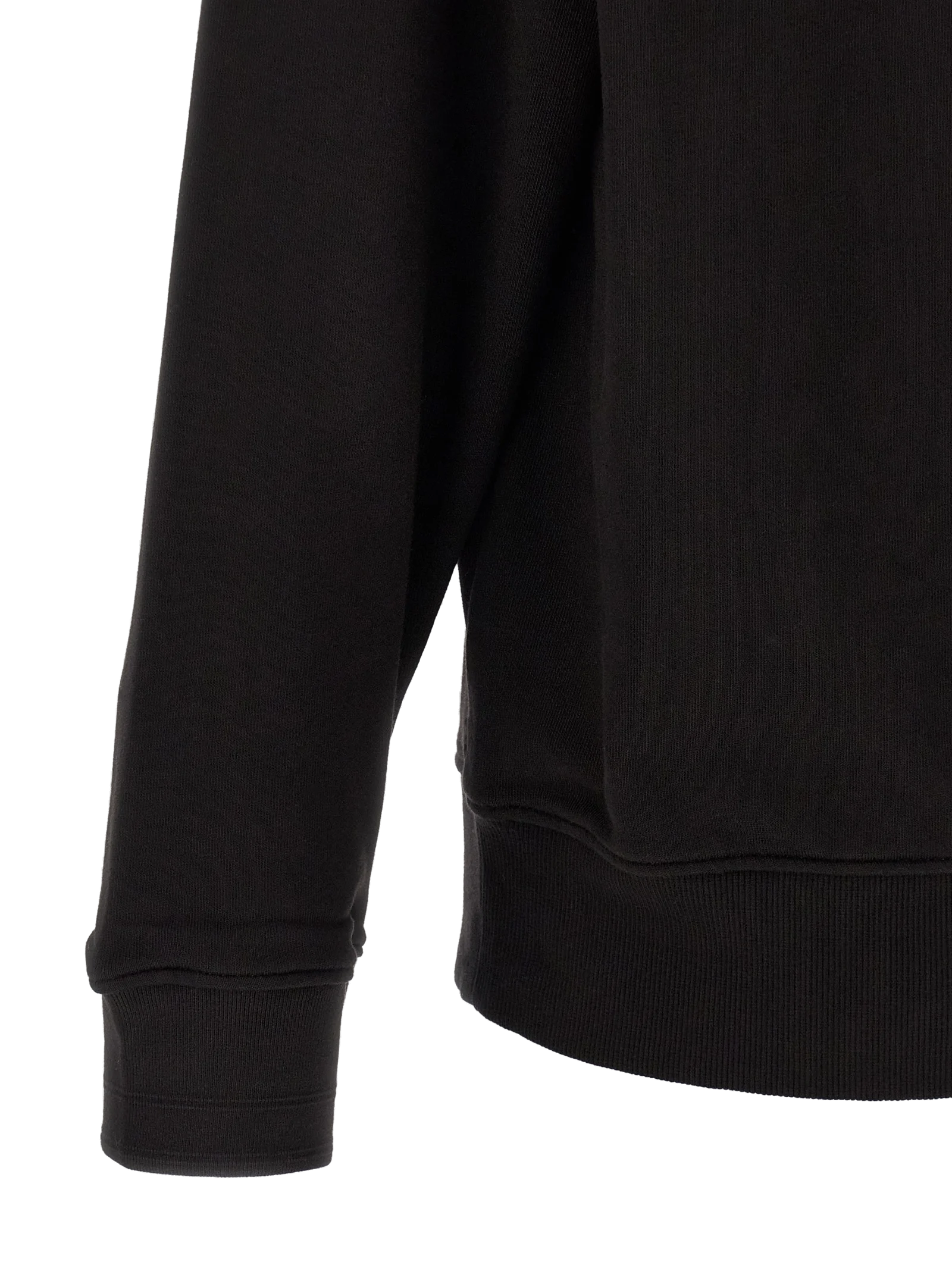 C.P. Company Cotton Polo-Collar Sweatshirt — Black, view 4
