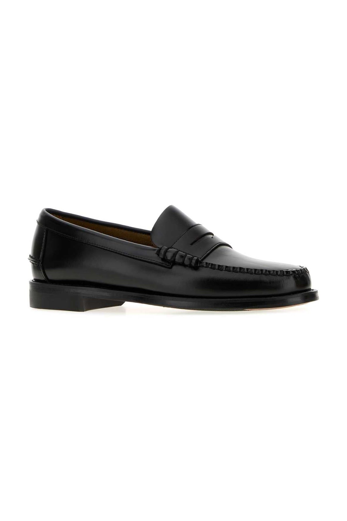 Sebago Leather Penny Loafers — Black, view 2