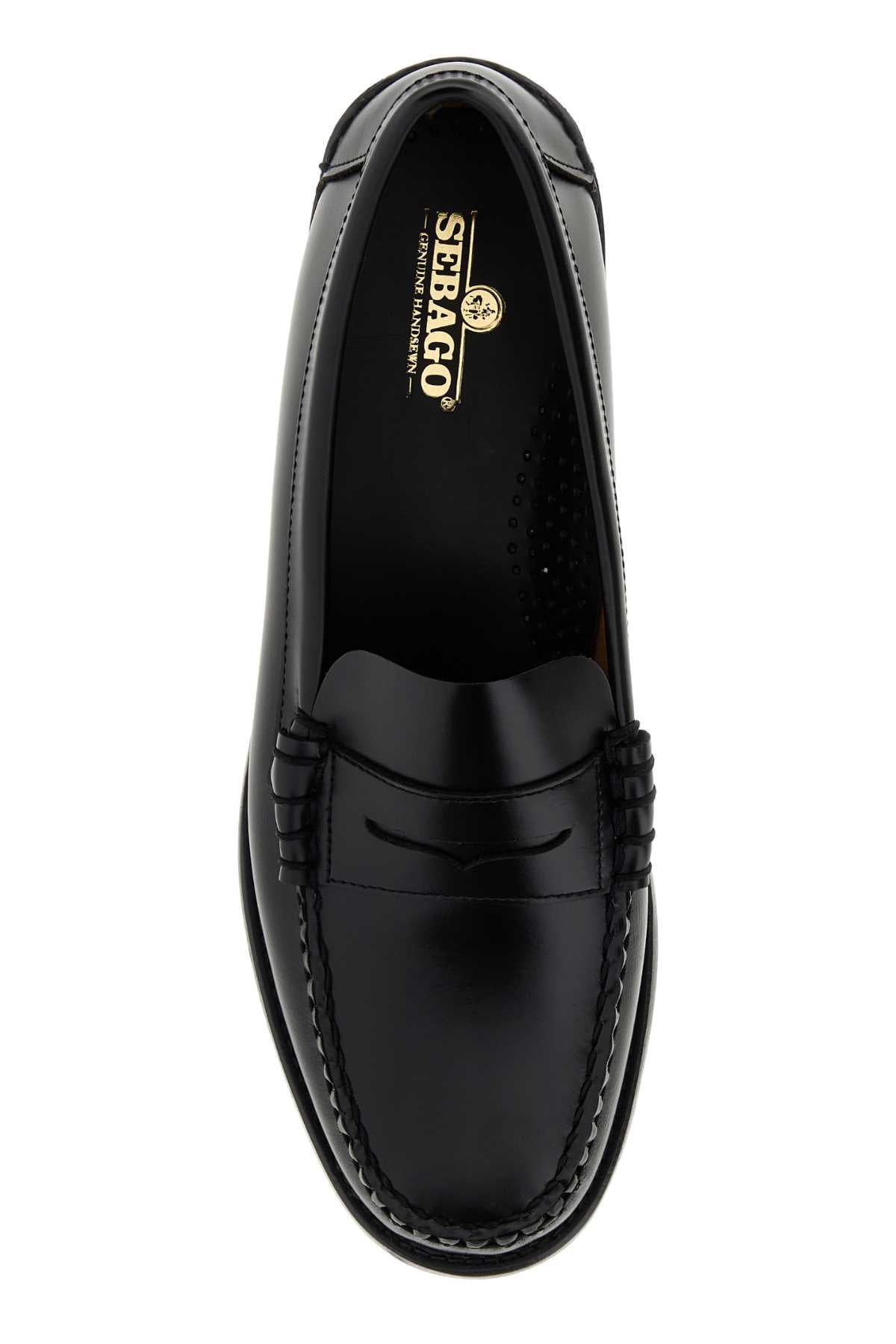 Sebago Leather Penny Loafers — Black, view 3