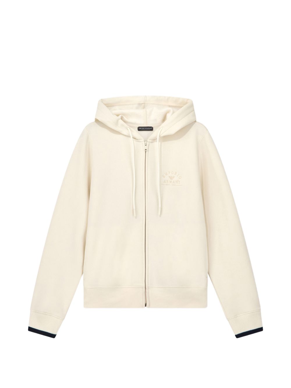 Emporio Armani Embroidered Logo Hoodie — White by Emporio Armani