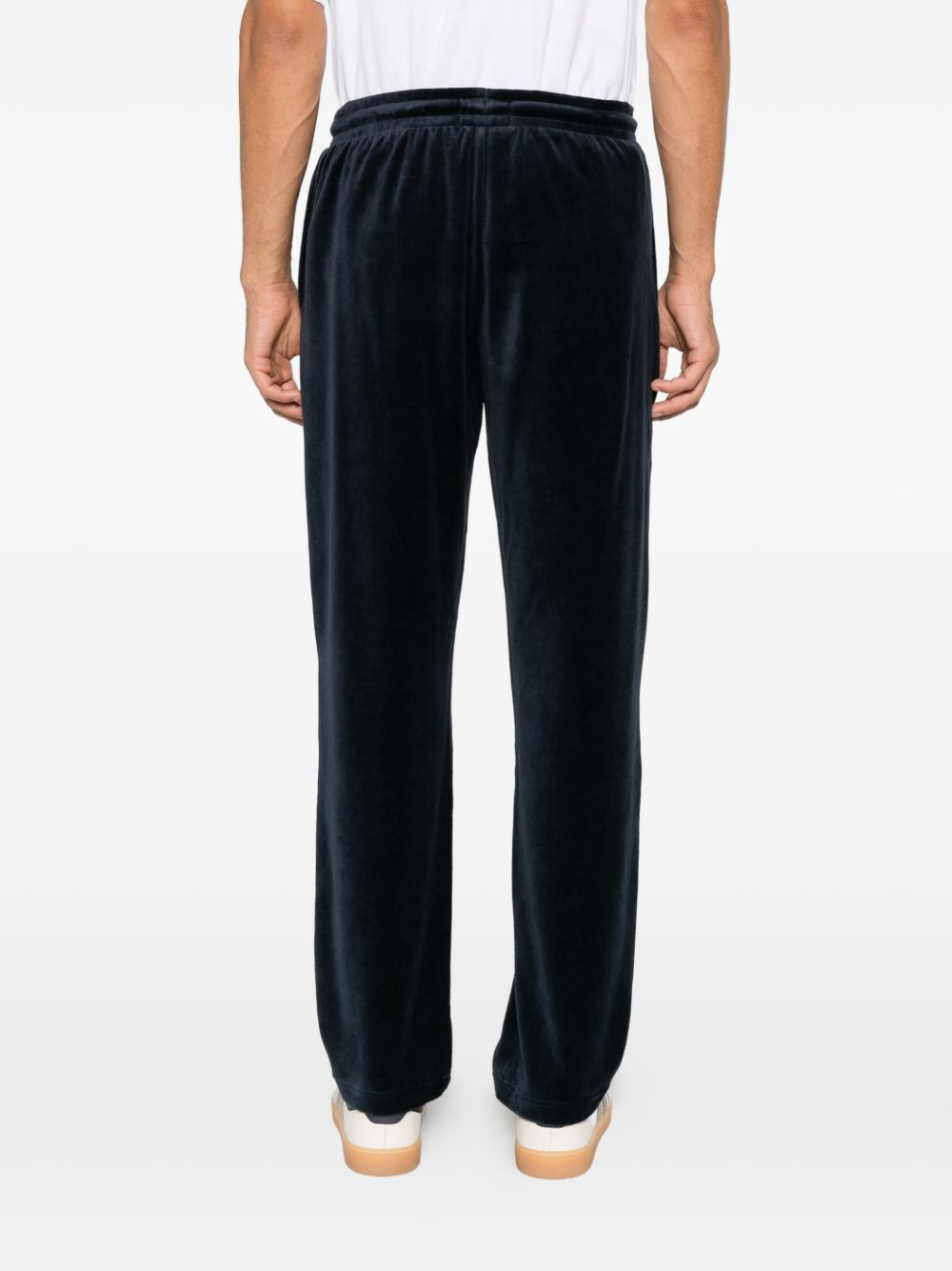 Emporio Armani Velvet-Effect Trousers — Navy, view 3