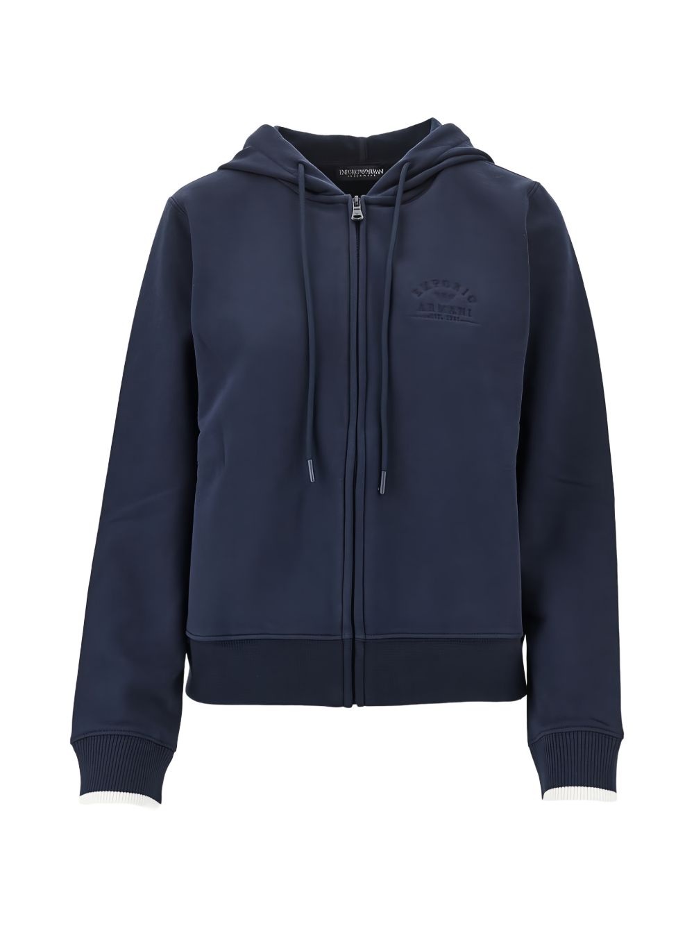 Emporio Armani Embroidered Logo Hoodie — Navy by Emporio Armani