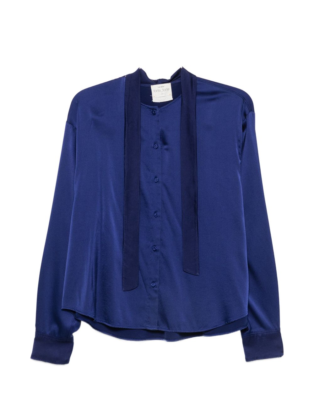 Forte Forte Silk Bow-Tie Shirt — Navy by Forte Forte