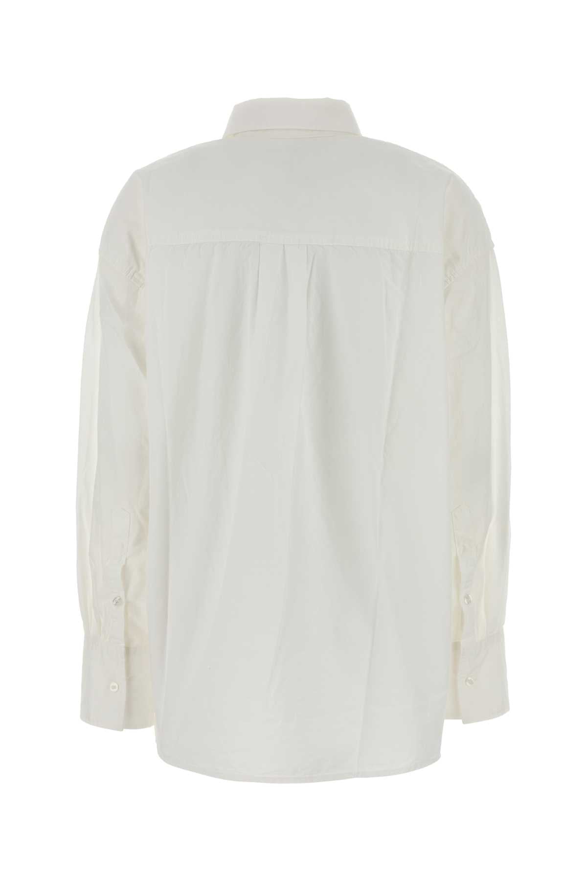 Lois Embroidered Cotton Poplin Shirt — White, view 2