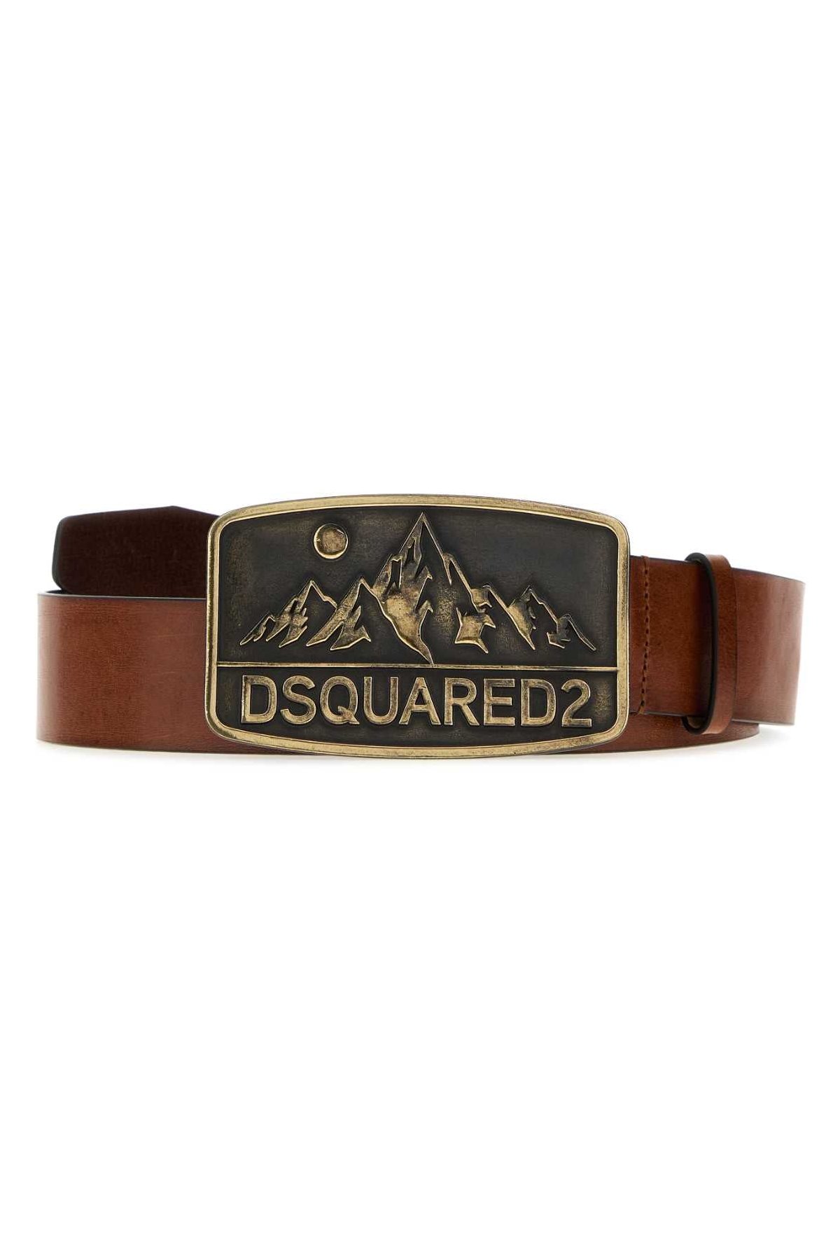 Dsquared2 Mountain Logo Buckle Belt — Brown by Dsquared2