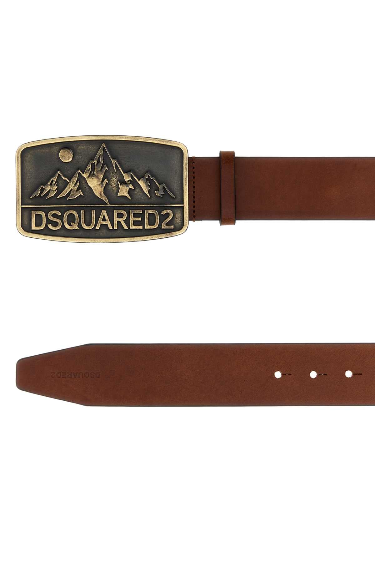 Dsquared2 Mountain Logo Buckle Belt — Brown, view 2